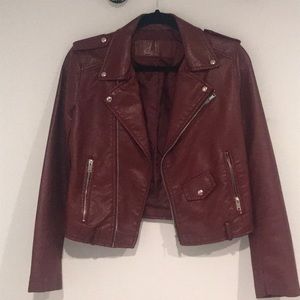 Burgundy Moto Jacket